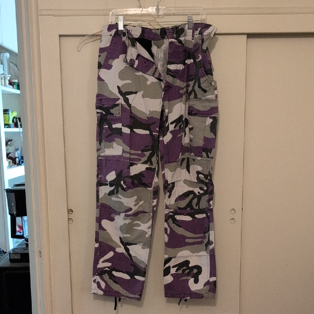 Purple Camouflage Cargo Pants
